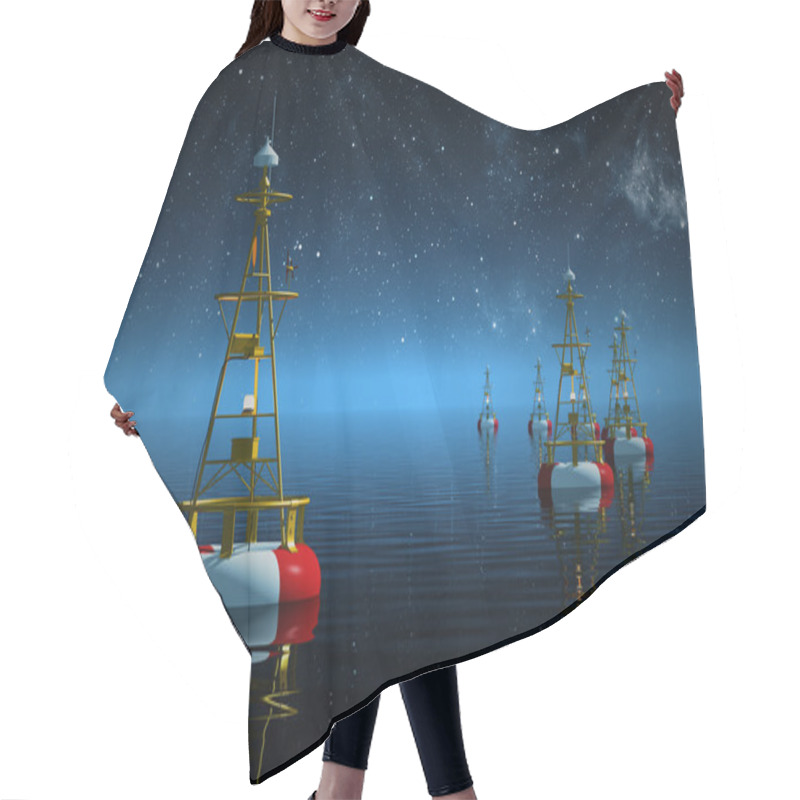 Personality  Sea Buoys At Night. Hair Cutting Cape