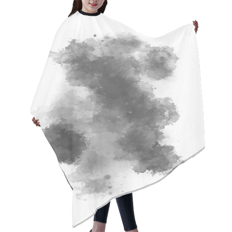 Personality  Watercolor Painted Background With Blots And Splatters. Brush Stroked Painting. 2D Illustration. Hair Cutting Cape