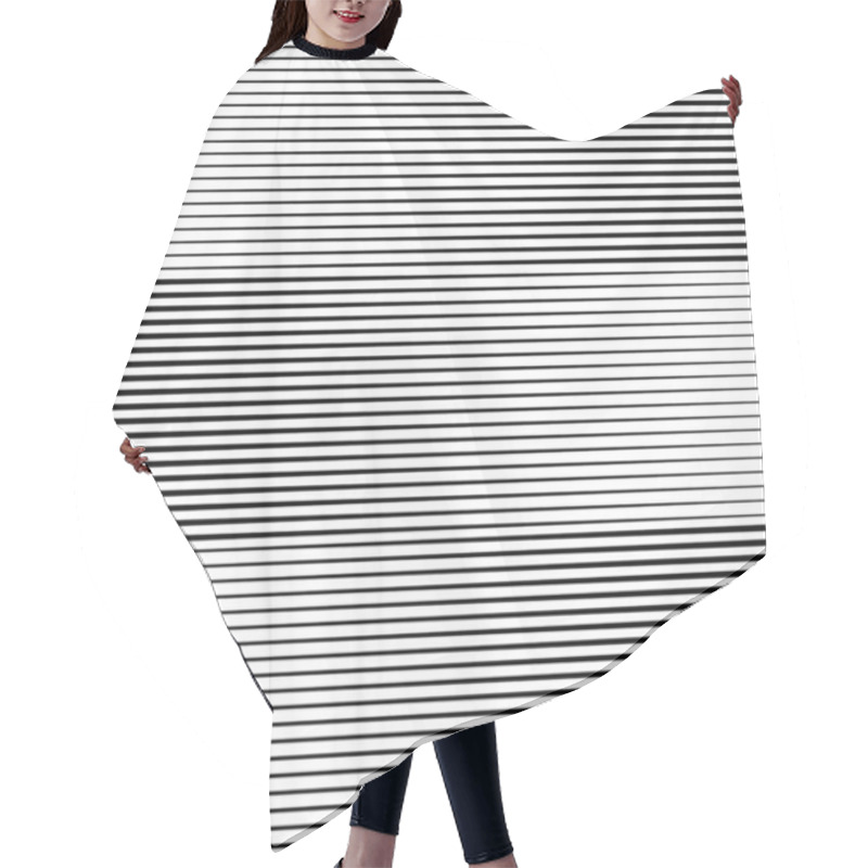 Personality  Gradient Background Vector With Black Lines Pattern, Horizontal And Vertical Black Stripes, Parallel Black Lines From Thick To Thin Hair Cutting Cape