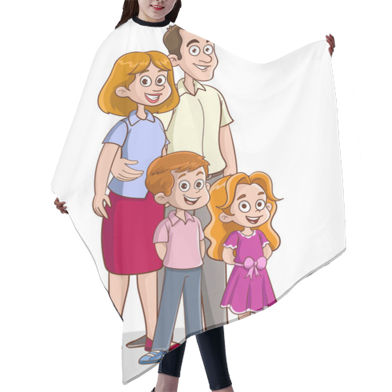 Personality  Family Of Three People Hair Cutting Cape