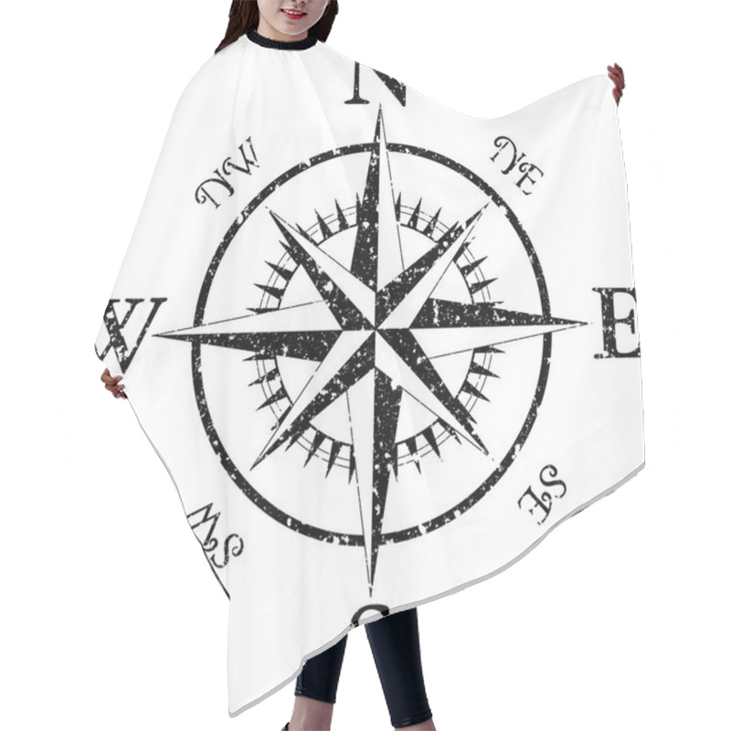 Personality  Compass Black And White Hair Cutting Cape