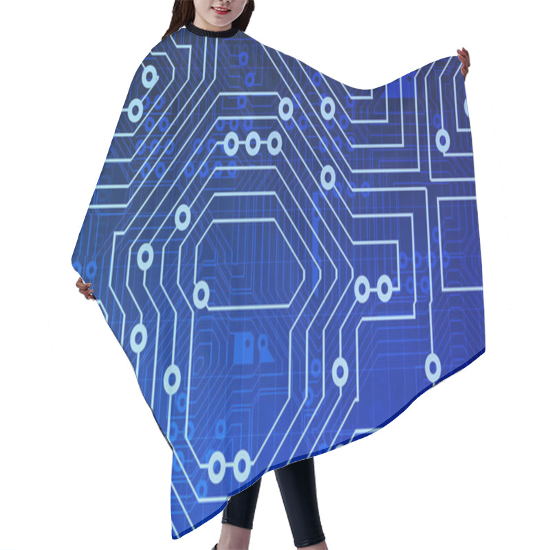 Personality  Computer Circuits Background Texture As A Design Hair Cutting Cape