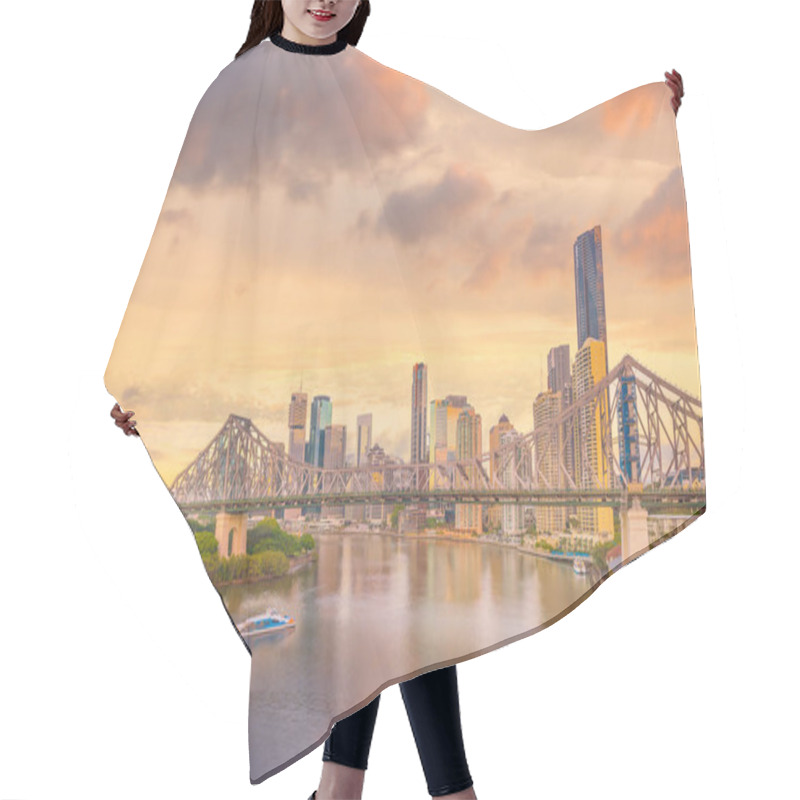 Personality  Brisbane City Skyline And Brisbane River At Twilight In Australia Hair Cutting Cape