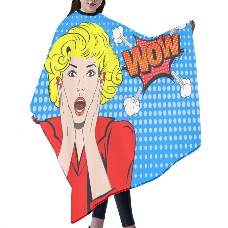 Personality  Wow. Wow Face. Wow Expression. Surprised Woman With Open Mouth Vector. Pop Art Wonder Woman. Wow Emotion. Wow Comic Woman. Surprised Pop Art Girl. Shock. Shock Woman. Surprised Face. Wonder Face. Hair Cutting Cape