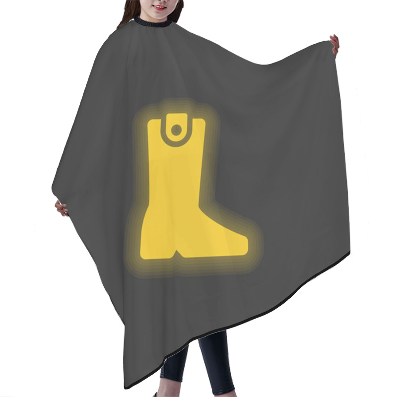 Personality  Boot Yellow Glowing Neon Icon Hair Cutting Cape