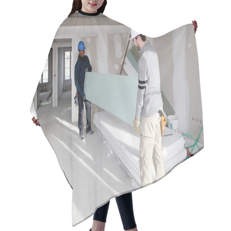 Personality  Construction Workers Moving Plates Hair Cutting Cape