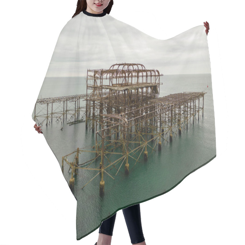 Personality  Aerial Photo Of The Brighton West Pier UK Circa 2022 Hair Cutting Cape