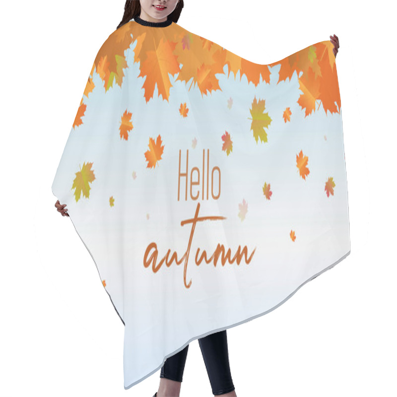 Personality  Autumn Calligraphy And Background Arranged With Leaves. Hair Cutting Cape