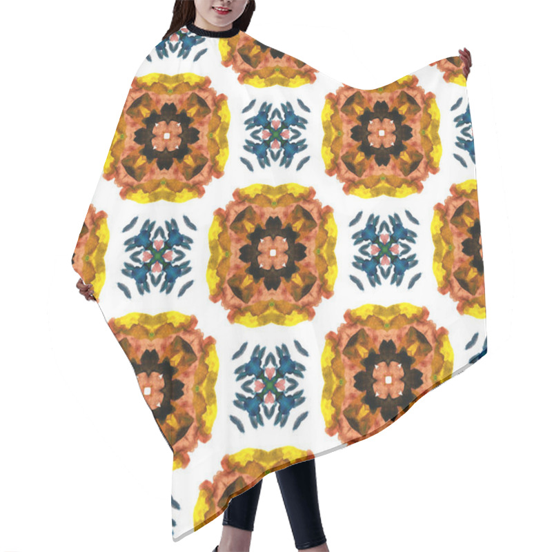 Personality  Ethnic Surface. Hand Drawn Painted. Hair Cutting Cape