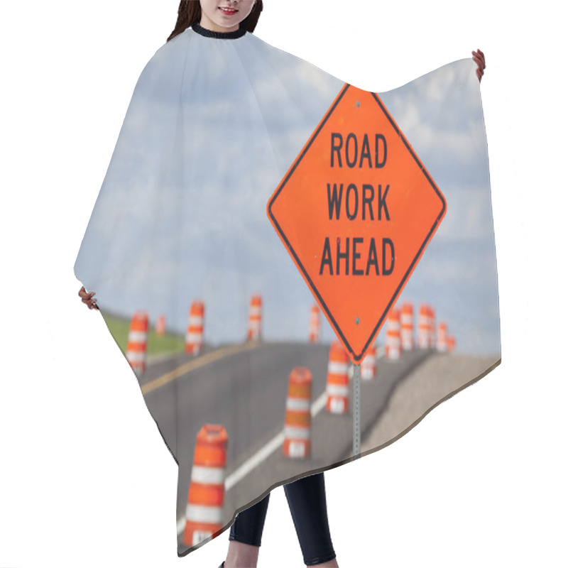 Personality  Road Construction Sign Hair Cutting Cape