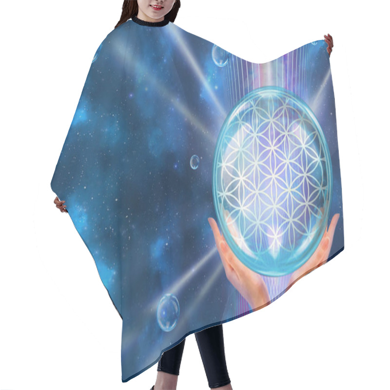 Personality  Flower Of Life. Sacred Geometry. Lotus Flower. Pattern Of Creation, Represents The Concentration Of Energy Potential. Hair Cutting Cape