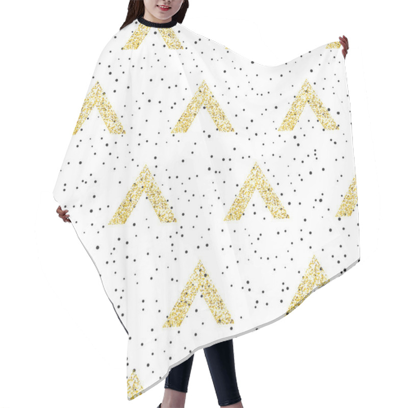 Personality  Gold Geometric Triangles With Dots   Hair Cutting Cape