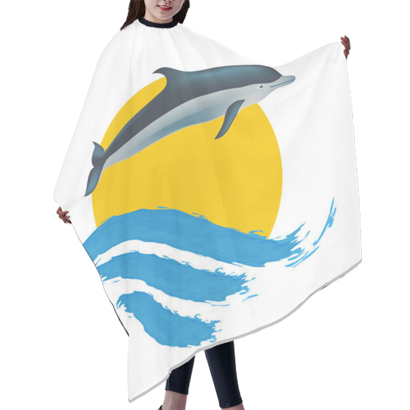 Personality  Dolphin Vector Illustration, Hair Cutting Cape