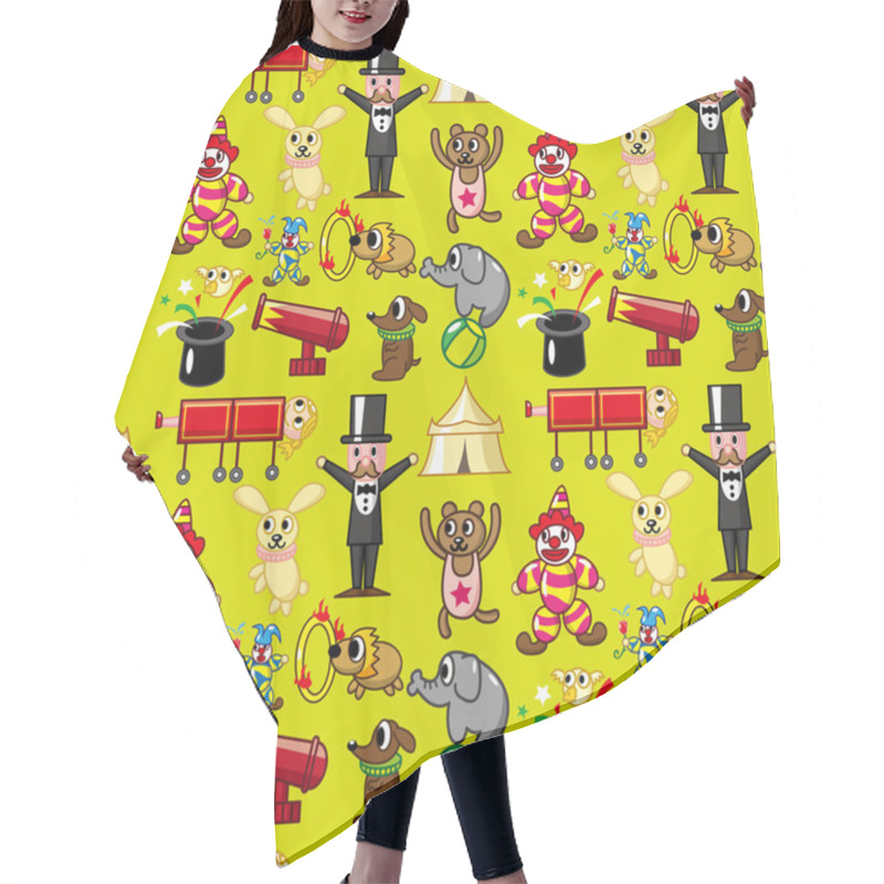 Personality  Seamless Circus Pattern Hair Cutting Cape