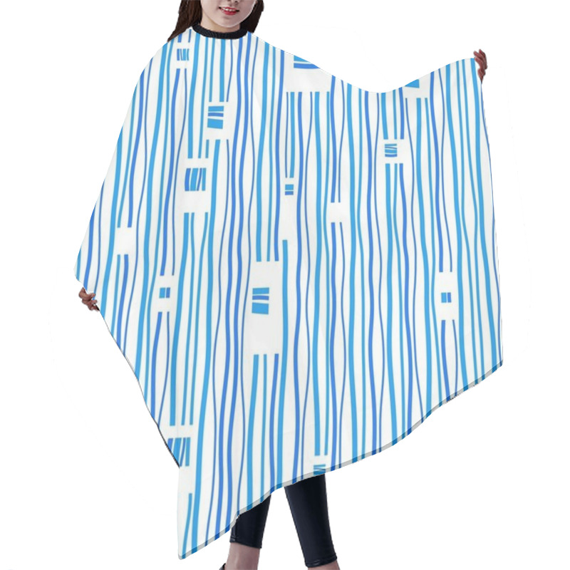 Personality  Background, Blue Stripes On White Background, Seamless. Hair Cutting Cape