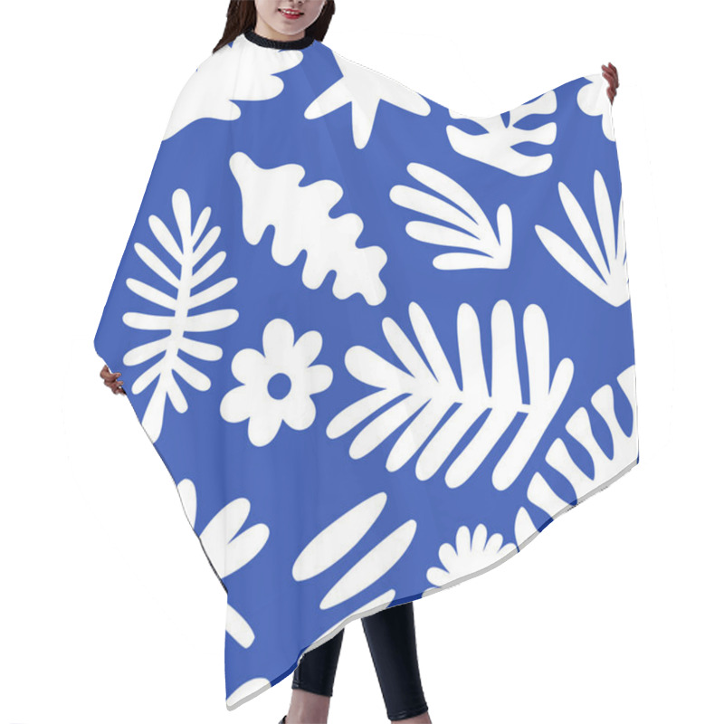 Personality  Tremdy Pattern  Background With Abstract Floral And Leaf Patterns Hair Cutting Cape