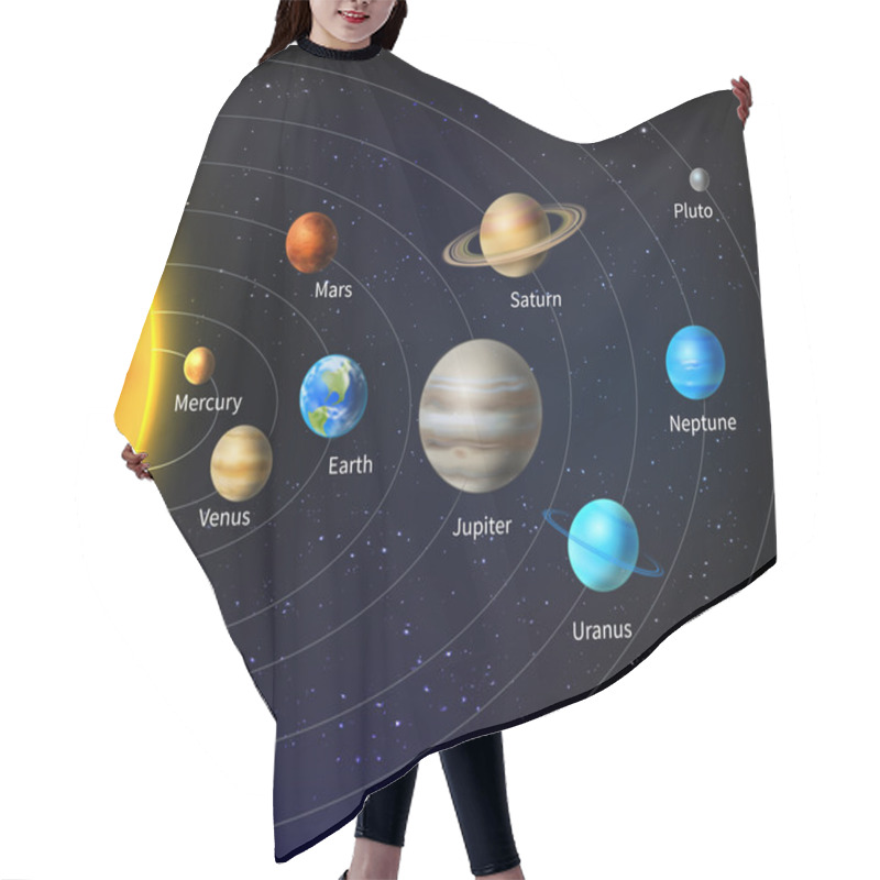 Personality  Solar System Background Hair Cutting Cape