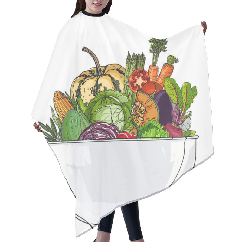 Personality  Vegetables In A Bowl Hair Cutting Cape