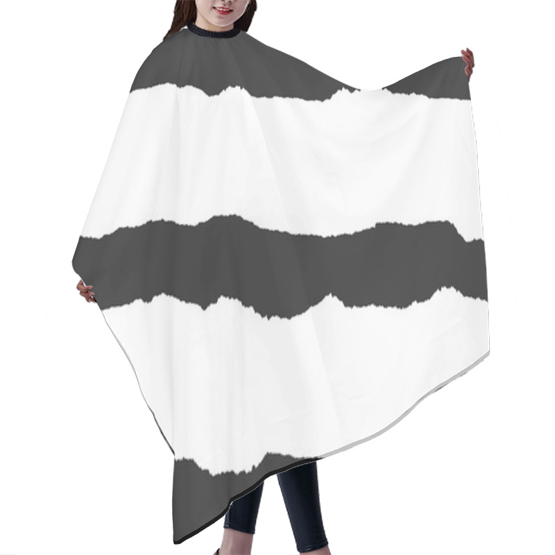 Personality  Torn Paper Vector, Design Element Black And White Hair Cutting Cape