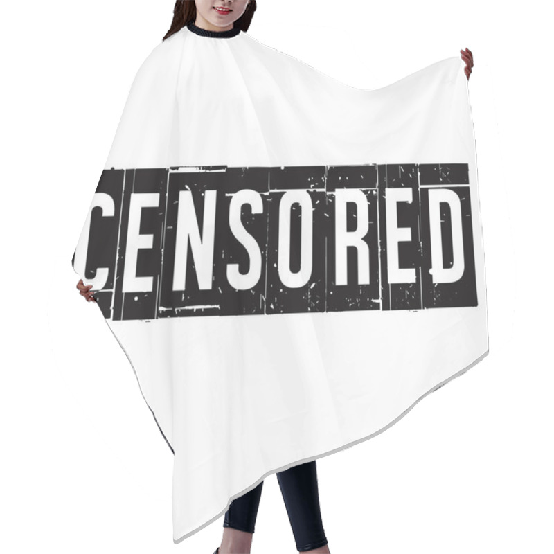 Personality  Black Vector Grunge Stamp CENSORED Hair Cutting Cape