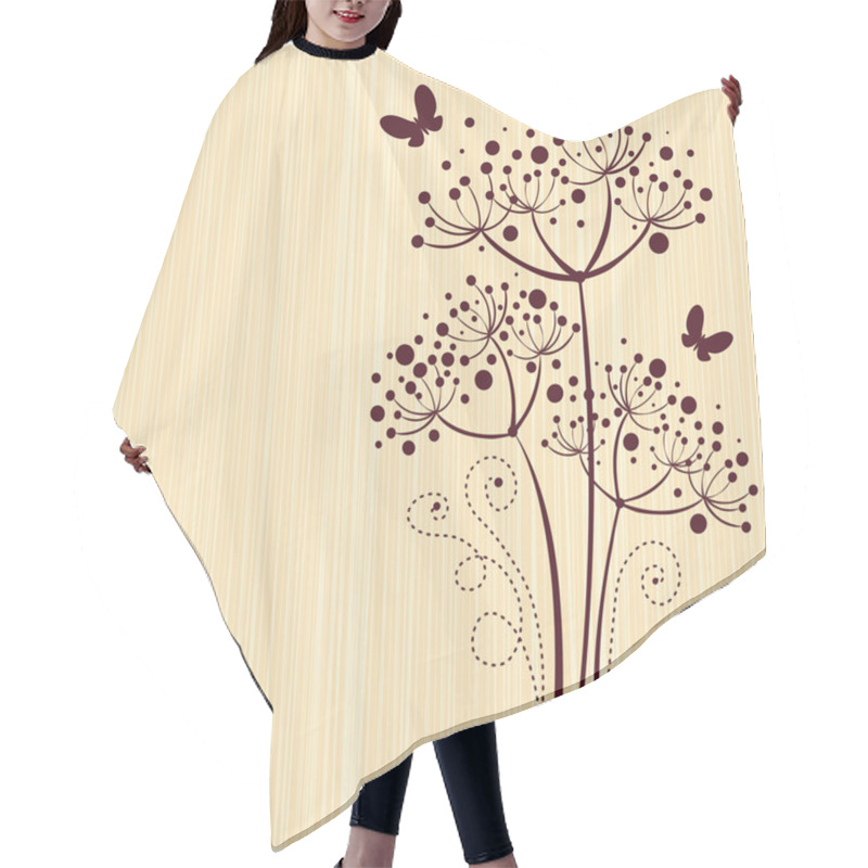 Personality  Delicate Floral Design Hair Cutting Cape