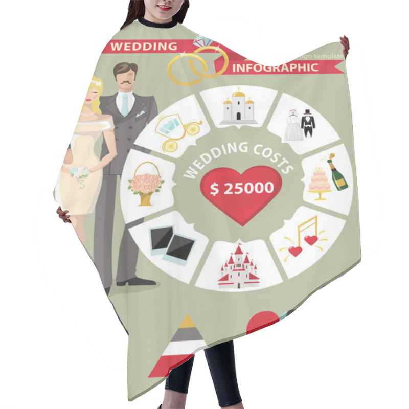 Personality  Wedding Infographic Set Hair Cutting Cape