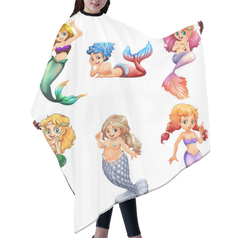 Personality  Six Mermaids Hair Cutting Cape