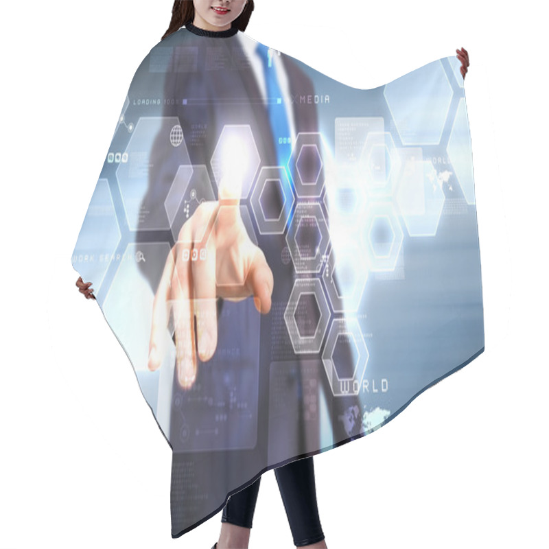 Personality  Virtual Technology In Business Hair Cutting Cape