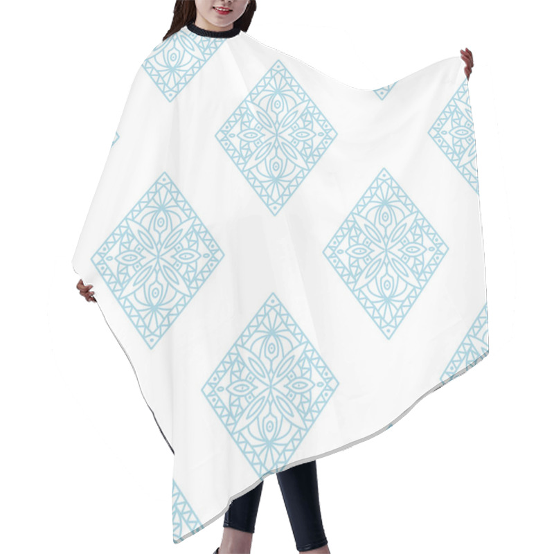 Personality  White And Blue Geometric Seamless Pattern For Web, Textile And Wallpapers Hair Cutting Cape