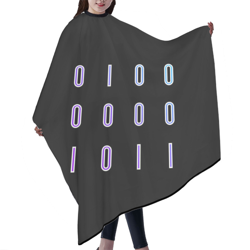 Personality  Binary Data Numbers Blue Gradient Vector Icon Hair Cutting Cape