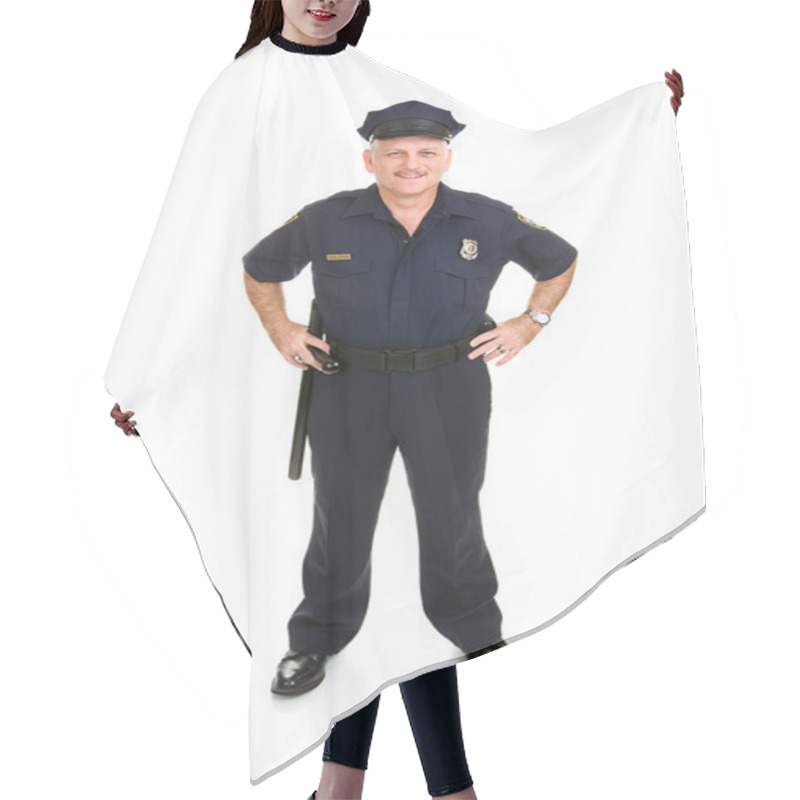 Personality  Police Officer Full Body Front Hair Cutting Cape