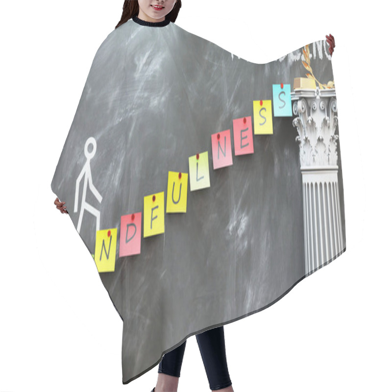 Personality  Mindfulness Leads To Wellbeing - A Metaphor Showing How Mindfulness Makes The Way To Reach Desired Wellbeing. Symbolizes The Importance Of Mindfulness. Hair Cutting Cape