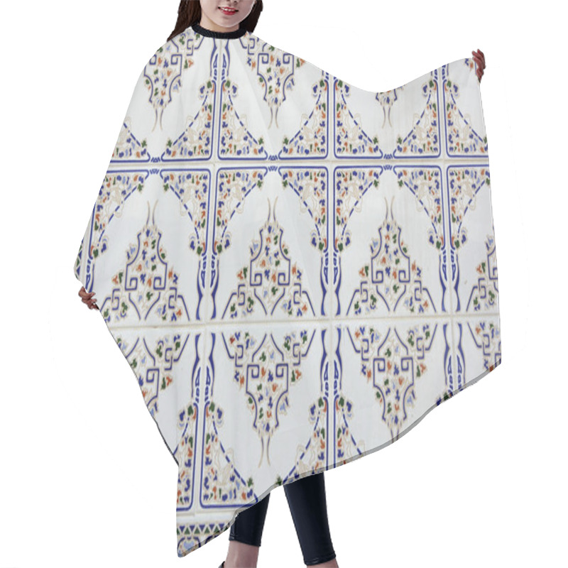 Personality  Portuguese Traditional Tiles Azulejo Hair Cutting Cape