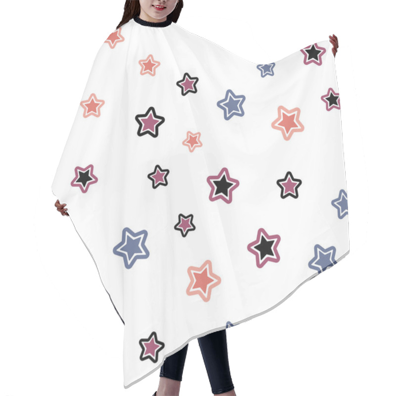 Personality  Light Pink, Yellow Vector Seamless Template With Sky Stars. Hair Cutting Cape