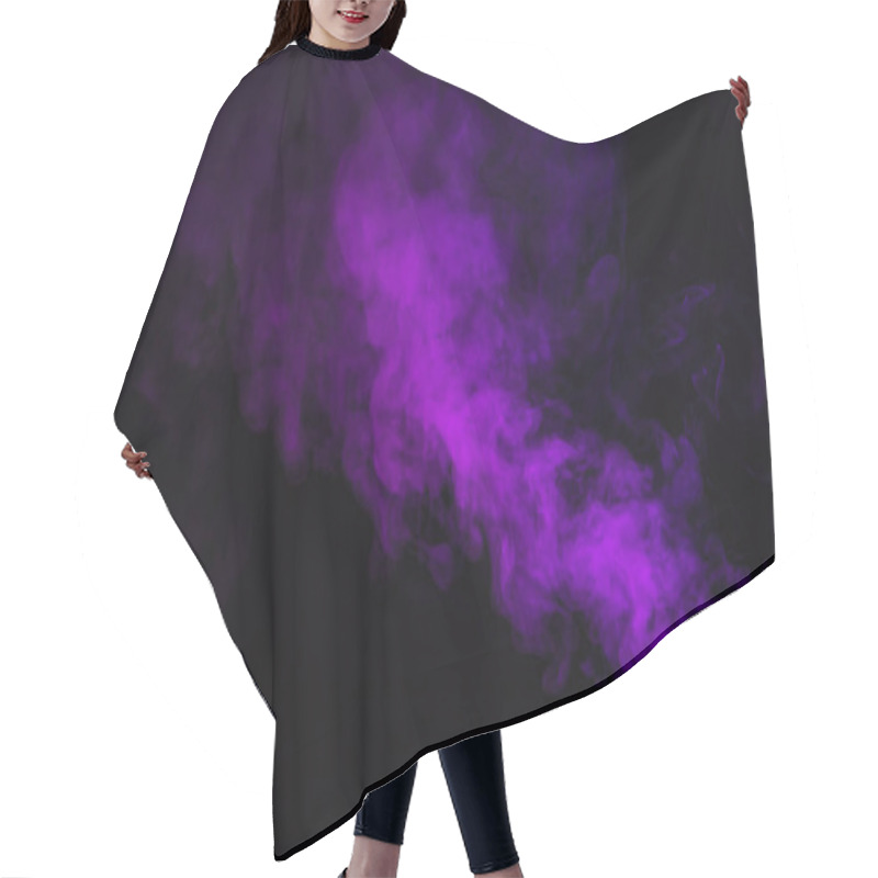 Personality  Abstract Black Background With Purple Steam Hair Cutting Cape