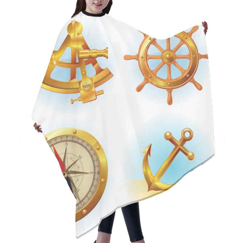 Personality  Sea Travel Icons. Hair Cutting Cape