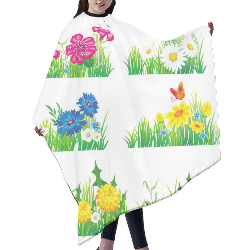 Personality  Flowers And Grass Hair Cutting Cape