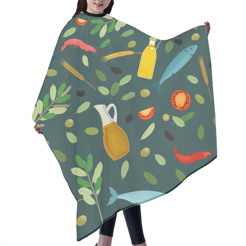 Personality  Greek Food Pattern Hair Cutting Cape