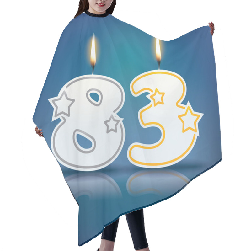 Personality  Birthday Candle Number 83 Hair Cutting Cape