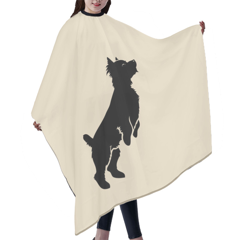 Personality  Yorkshire Terrier Outlined Illustration On Beige Background Hair Cutting Cape