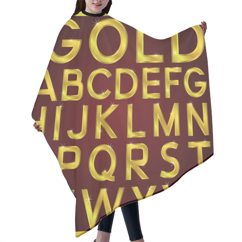 Personality  Vector Golden Alphabet Hair Cutting Cape