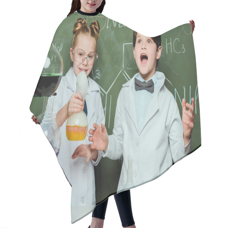 Personality  Kids In White Coats In Laboratory Hair Cutting Cape