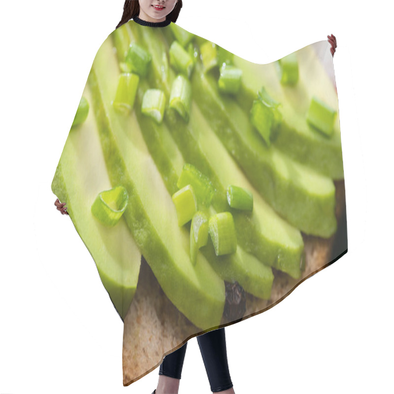 Personality  Close Up Of Sandwich With Avocado And Green Onion Hair Cutting Cape