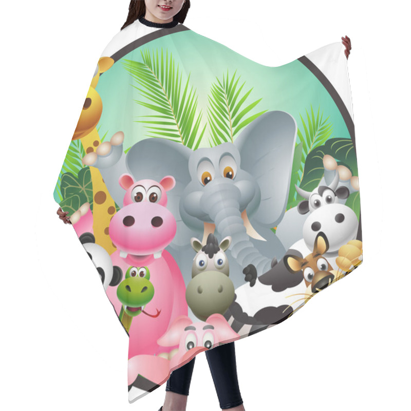 Personality  Wild African Animal Cartoon Hair Cutting Cape