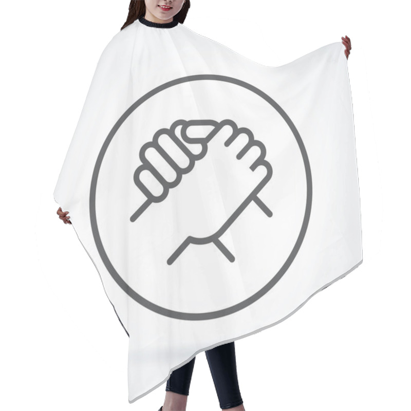 Personality  Black Flat Icon Gesture Hand Of A Human Greeting, Armwrestling Hair Cutting Cape