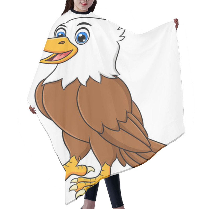 Personality  Cute Bald Eagle Cartoon Vector Illustration Hair Cutting Cape