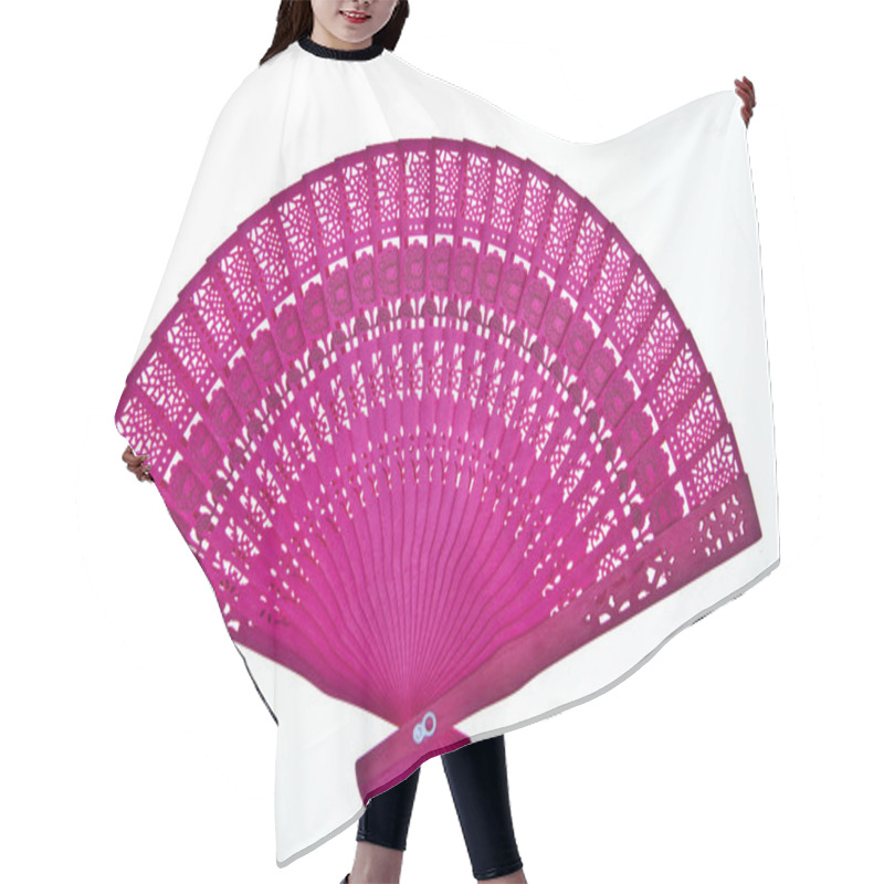 Personality  Wooden Oriental Chinese Fan Isolated On White Background Hair Cutting Cape