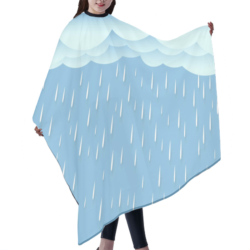 Personality  Heavy Rain In Dark Sky, Rainy Season, Clouds And Storm, Weather Nature Background, Flood Natural Disaster, Vector Illustration.  Hair Cutting Cape