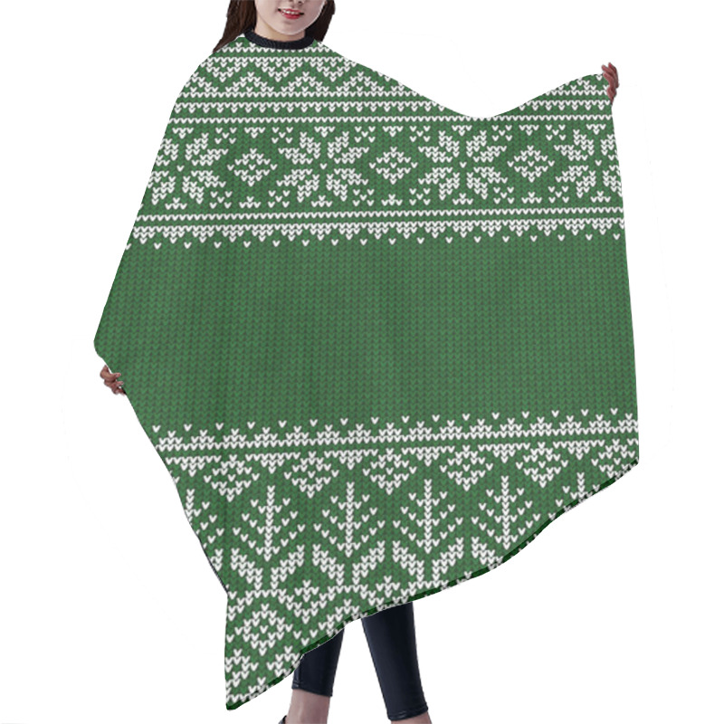 Personality  Ugly Sweater Merry Christmas Party Ornament Background Seamless Pattern Hair Cutting Cape