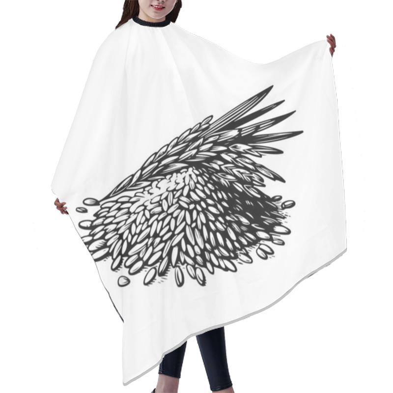 Personality  Rice Hand Drawn Graphic Asset Hair Cutting Cape